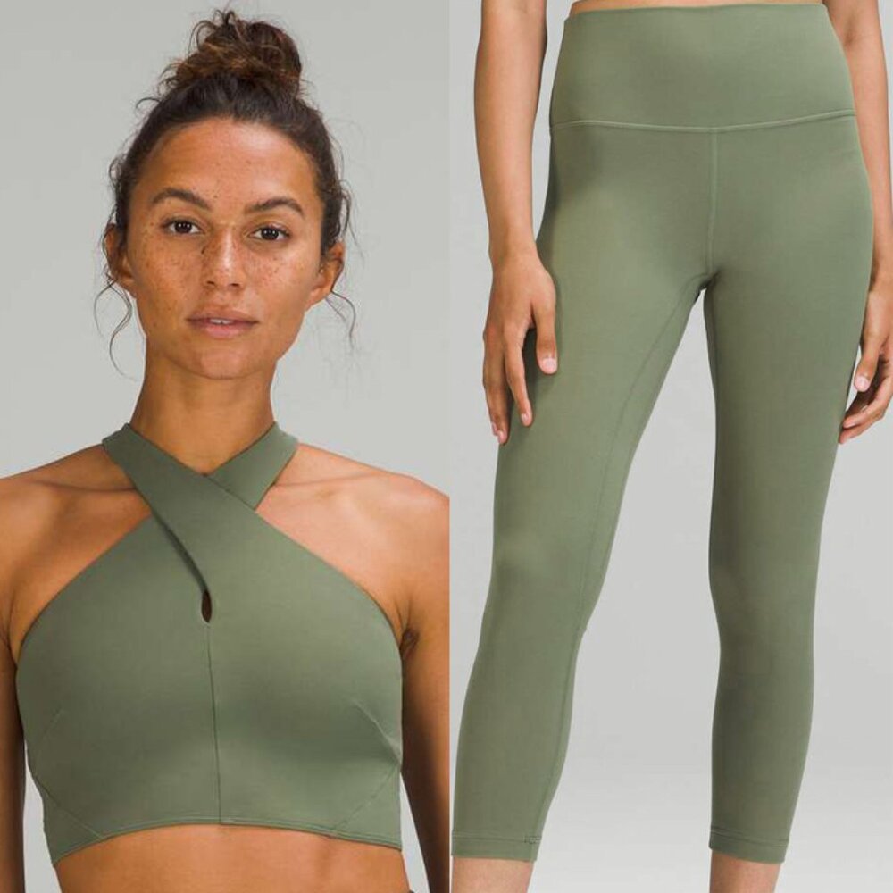 Lululemon Green Leggings and Top Workout Set - Size 6